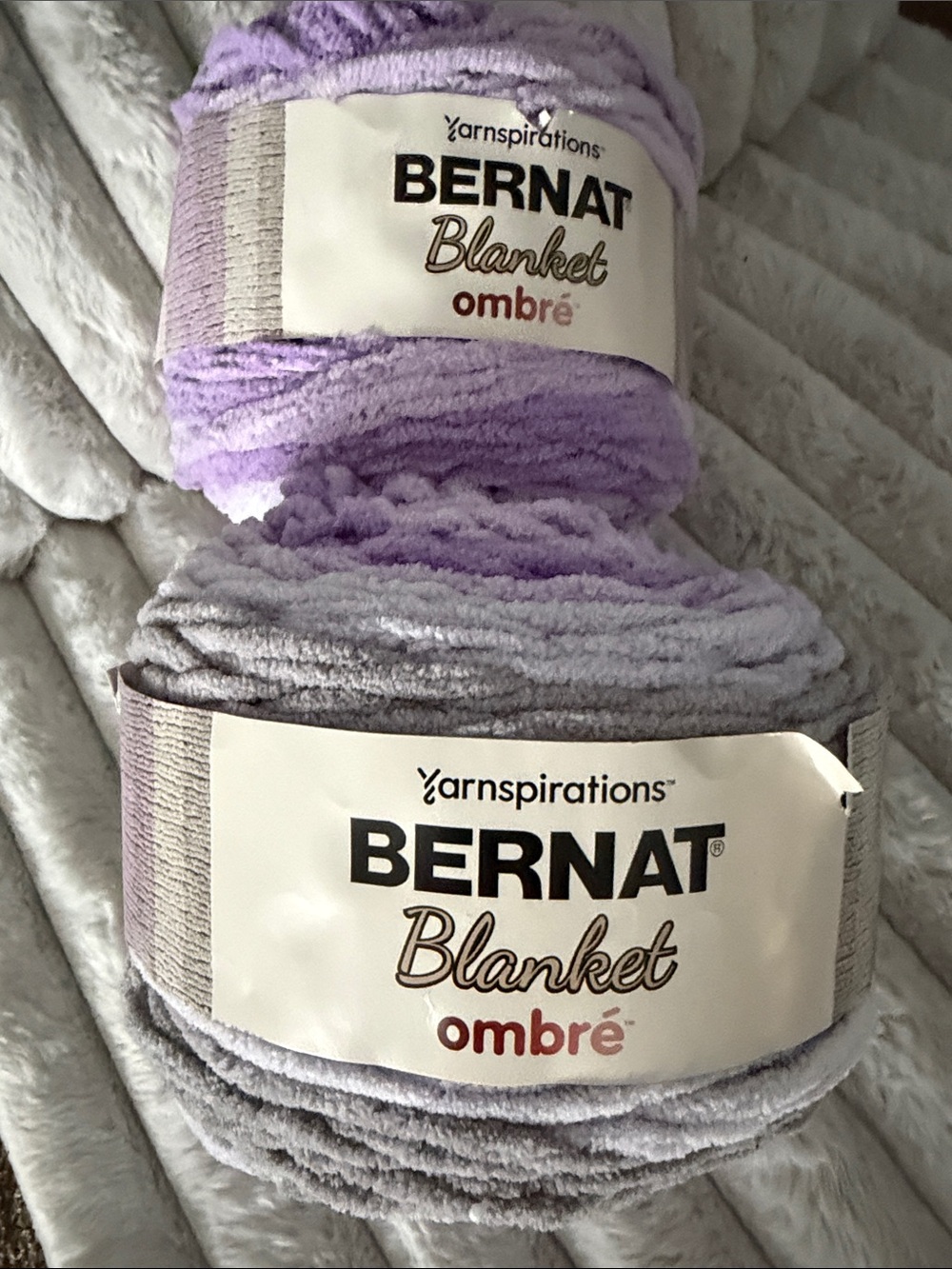 Bernat Blanket Ombre Chenille Yarn in Lavender